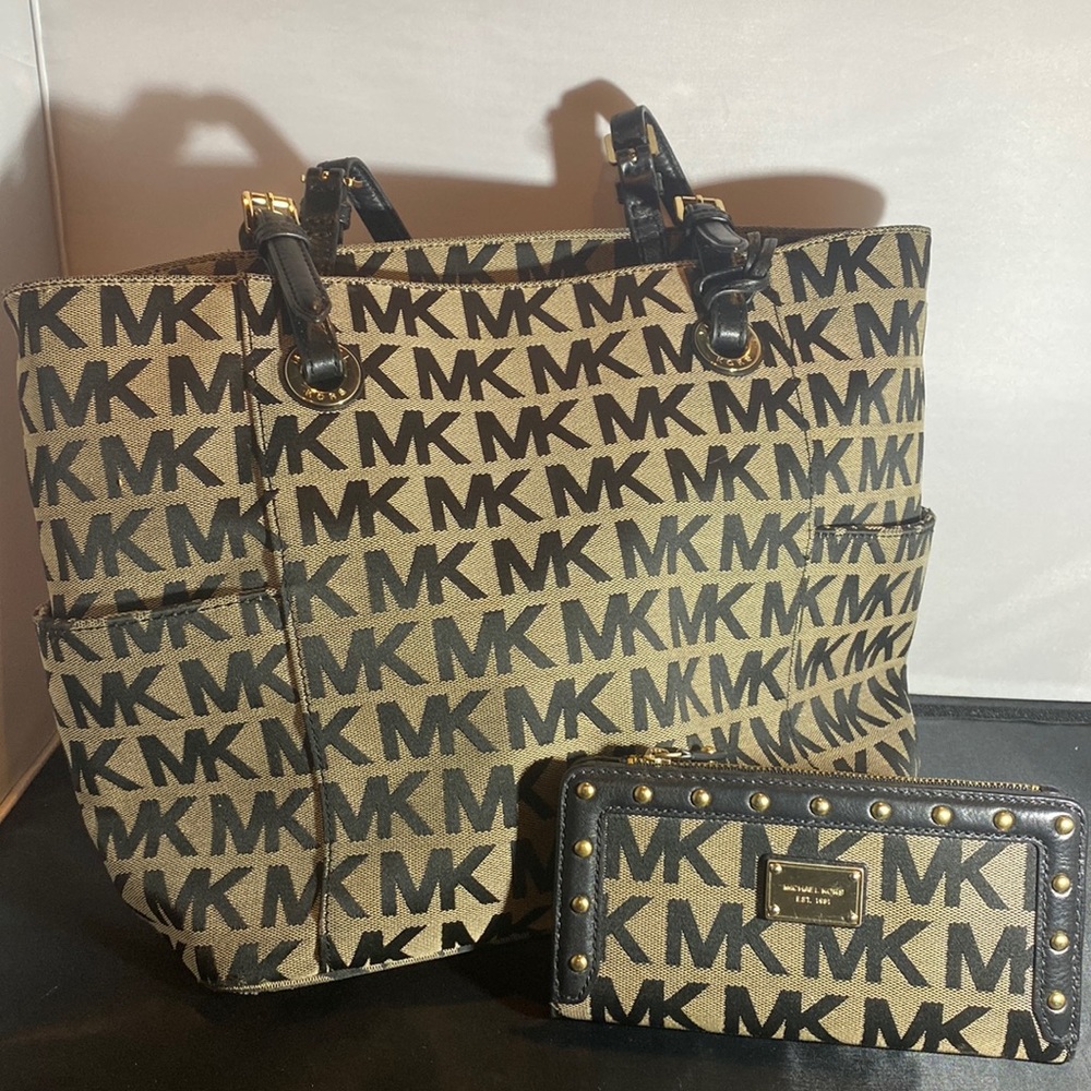 Michael Kors hand bag and wallet.